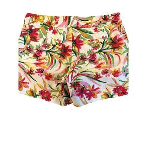 J. Crew Bright Floral Print Chino Shorts 3" Inseam Sz 4 EUC